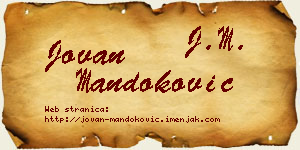 Jovan Mandoković vizit kartica